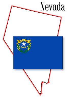 Nevada State Map and Flag