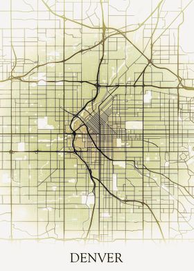 Denver Monocrome Map