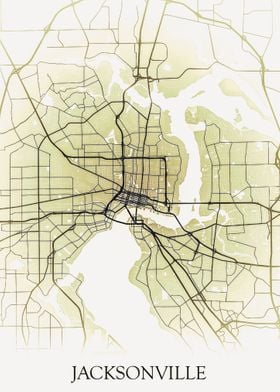 Jacksonville Monocrome Map