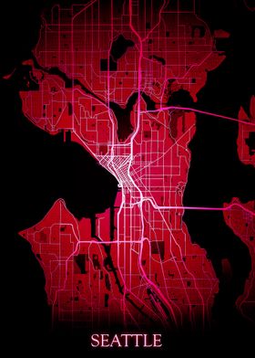 Seattle red Map