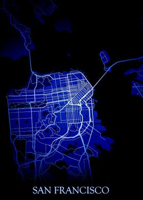 San Francisco Blue Map