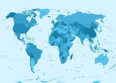 world map political blue 2