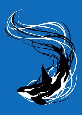 Fantasy killer whale waves