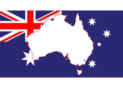 Australia Flag and Map