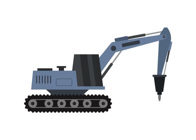 excavator with hammer