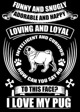 pug dog poster