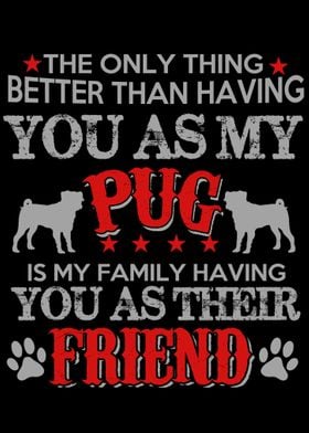 pug dog poster