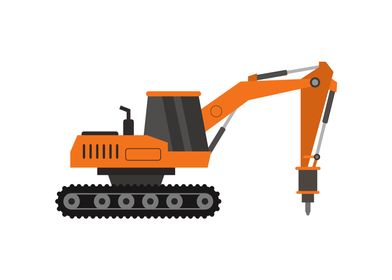 excavator with hammer