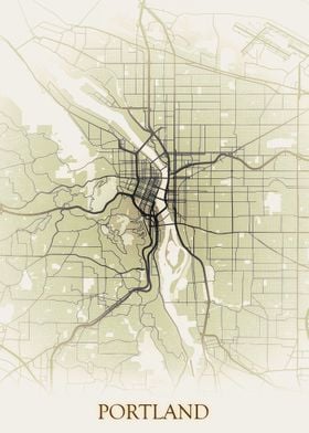 Portland Monochrome Map