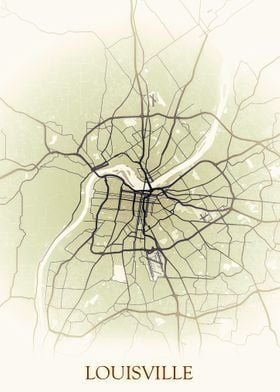 Louisville Monochrome Map