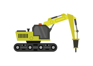 excavator with hammer