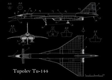 Tupolev Tu144 Blueprint