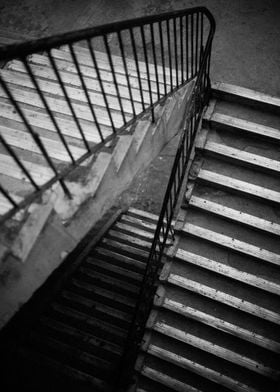 black and white stairs