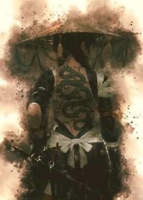 Warrior Girl Watercolor 