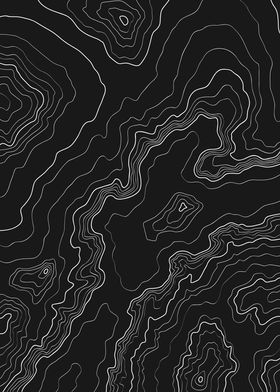 Black topography map