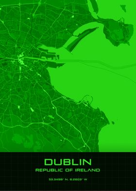 Dublin Synthwave City Map