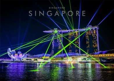 Singapore skyline night