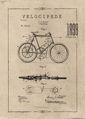 Velocipede poster patent 
