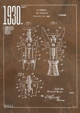 Cork Extractor Patent 1928