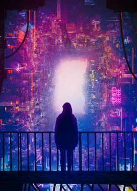 Cyberpunk Neon Poster