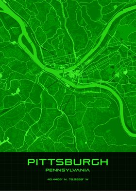 Pittsburgh Synthwave Map