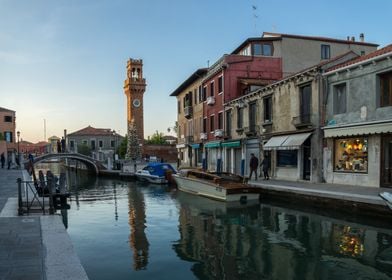 Reflected Murano Clock