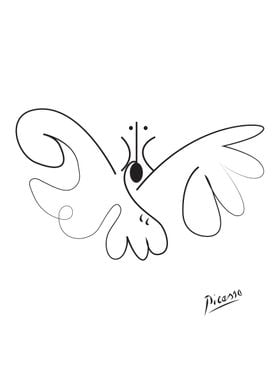 Butterfly line art picasso