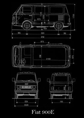 Fiat 900E Blueprint van