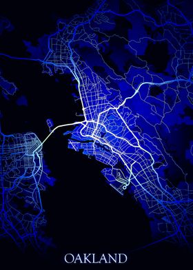 Oakland Blue Map