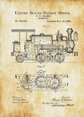 1886 Locomotive Patent