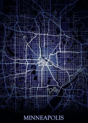 Minneapolis Night map