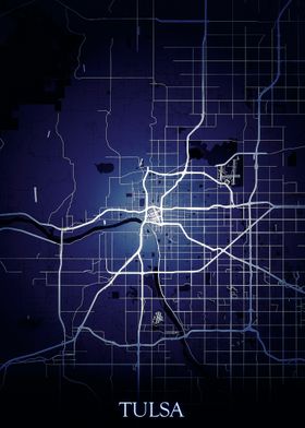 Tulsa Night Map