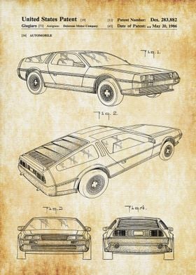 Delorean Automobile Patent