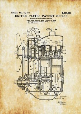 Ford Engine Patent 1935