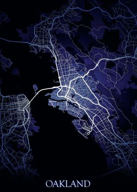 Oakland Night Map
