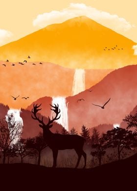 Sillhouette of Deer