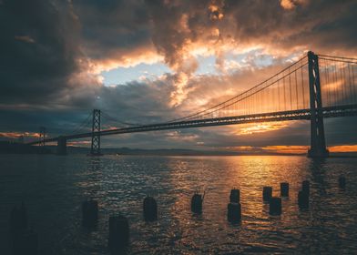 Bridge with sunset