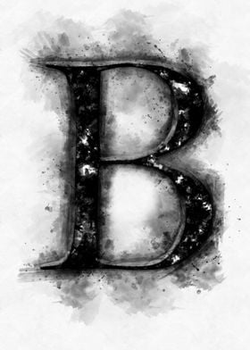 b  letter watercolor