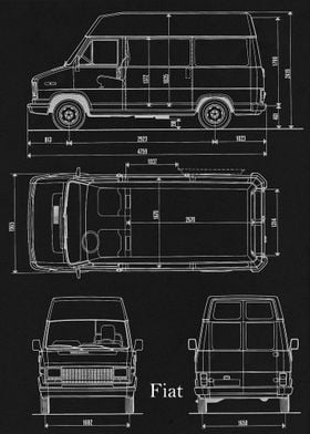 Fiat Ducato 1982 Blueprint