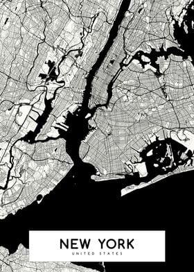 New York map white