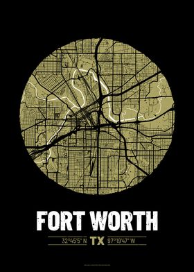 Fort Worth City Map Design