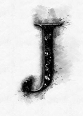 j letter watercolor