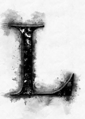 l letter watercolor