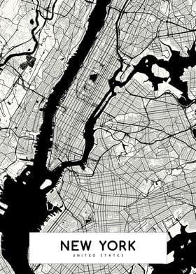 New York map white