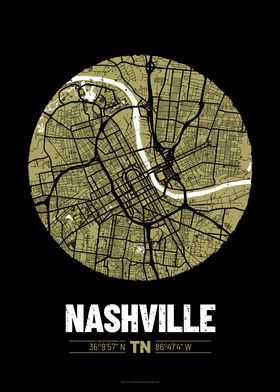 Nashville City Map Design