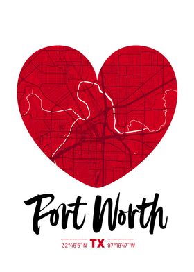 Fort Worth City Map Design