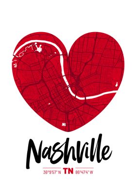 Nashville City Map Design