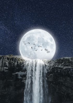 Moon Waterfall Fantasy