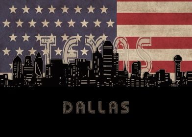 dallas skyine flag