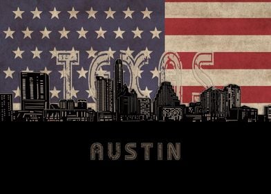 austin skyline flag